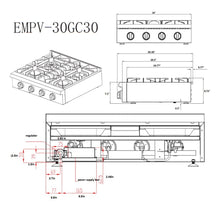 Load image into Gallery viewer, Empava 30GC30 Pro-style 30 in. Slide-in Gas Cooktop
