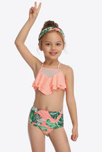 Load image into Gallery viewer, Botanical Print Ruffled Two-Piece Swim Set
