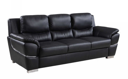 37 inches Chic Black Leather Sofa | Furniture