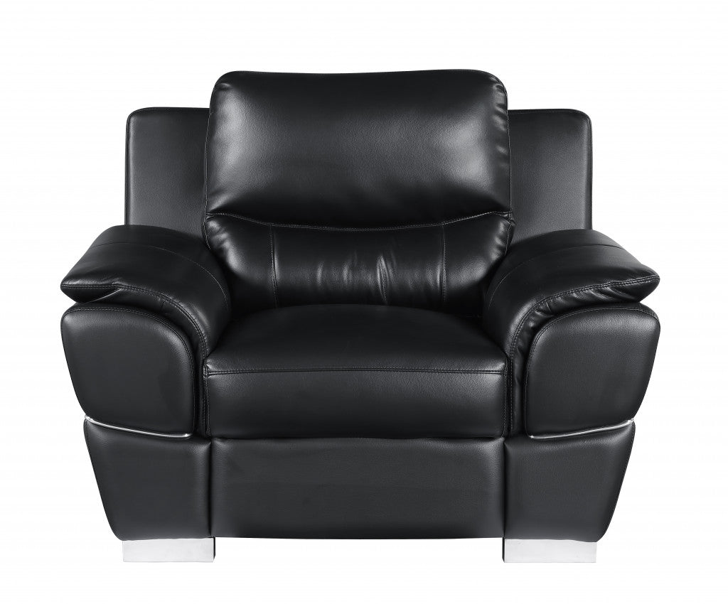 37 inches Chic Black Leather Sofa | Furniture