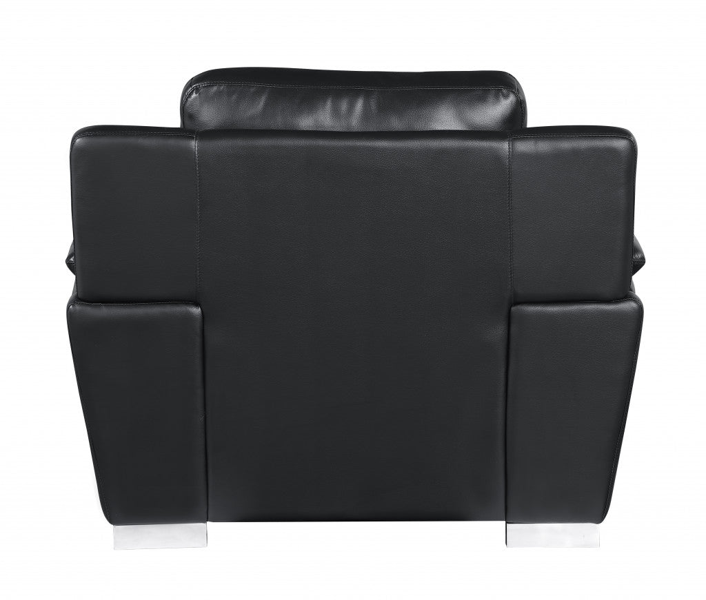 37 inches Chic Black Leather Sofa | Furniture