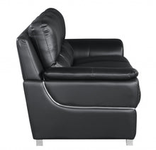 Load image into Gallery viewer, 37 inches Chic Black Leather Sofa | Furniture
