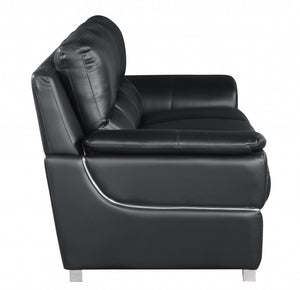 37 inches Chic Black Leather Sofa | Furniture