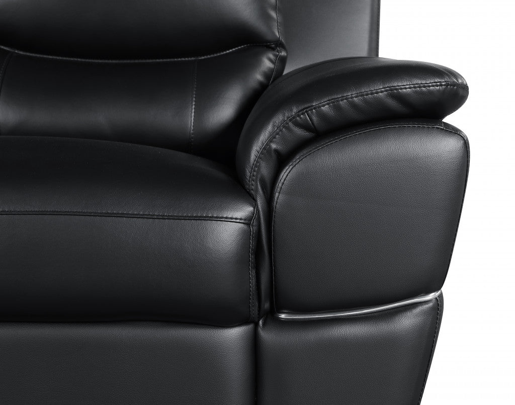 37 inches Chic Black Leather Sofa | Furniture