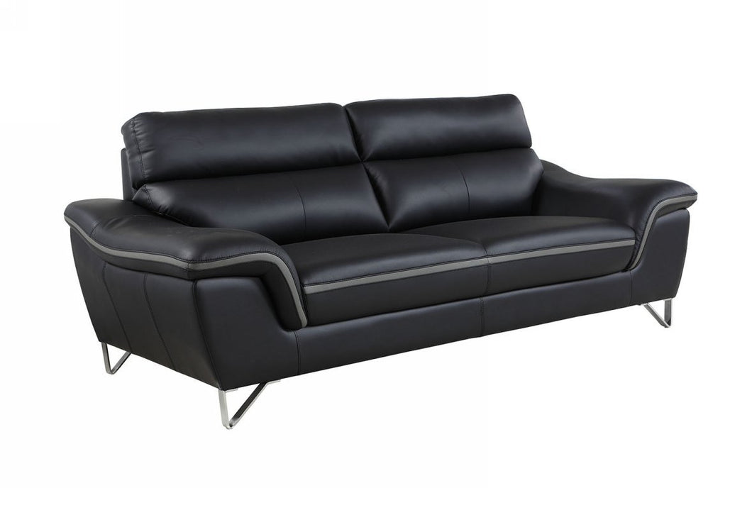 36inches Charming Black Leather Sofa | Furniture