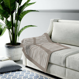 Abstract Lines in Beige Plush Blanket Throw