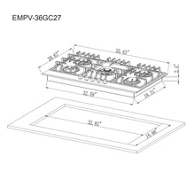 Load image into Gallery viewer, Empava 36GC27 36 in. Built-in Gas Cooktops
