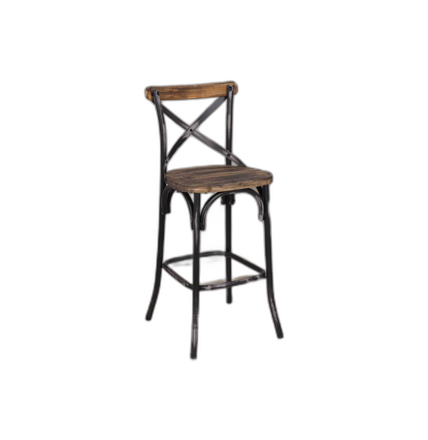 Antique Black Reclaimed Wooden Bar Chair