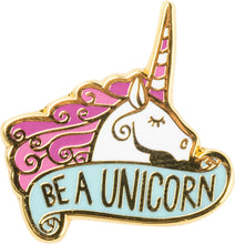 Load image into Gallery viewer, Always Be Yourself Unless You Can Be A Unicorn Enamel Pin on Gift Card
