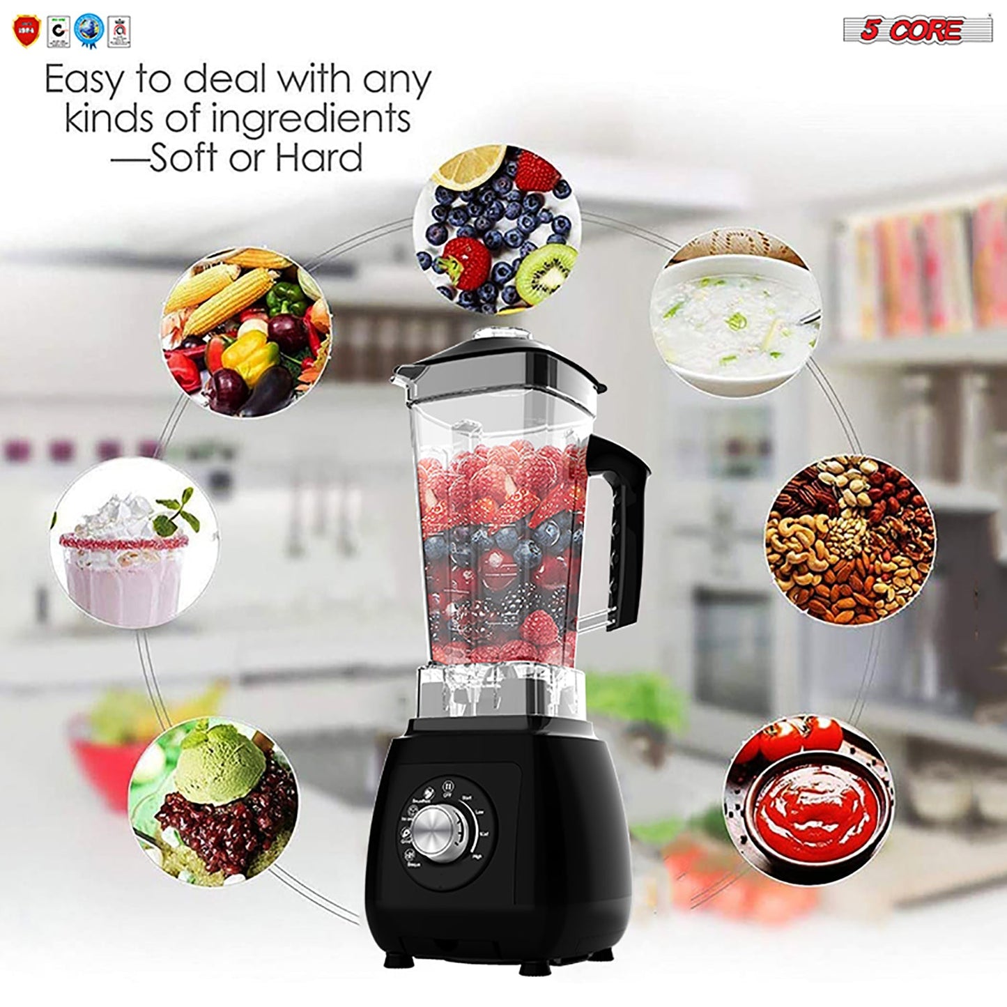 5 Core Juicer Blender Machines 2000W • High-Speed Countertop Shake | Kitchen