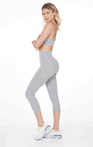 Atlanta Hybrid Cloudlux Capri Leggings High Waist - Stone Grey | Atlanta Collection