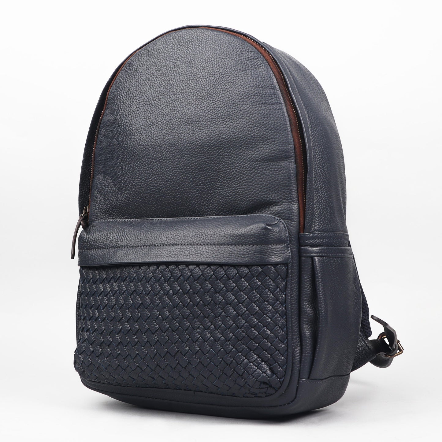 Weaved Journey Leather Backpack - Navy | Journey Collection