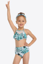 Load image into Gallery viewer, Botanical Print Ruffled Two-Piece Swim Set
