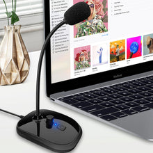 Load image into Gallery viewer, Gooseneck Computer Microphone USB Sound Card Monitor
