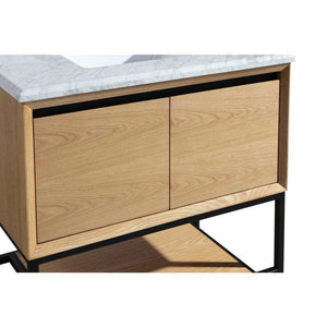 Alto 36 - California White Oak Cabinet + Black Wood Marble Countertop