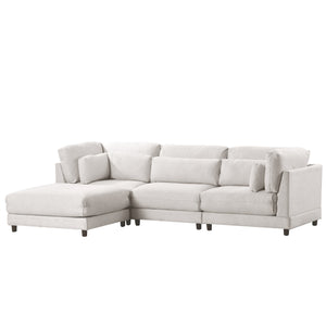 2 Pieces L shaped Sofa with Removable Ottomans and Comfortable Waist | Sofa