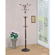 Load image into Gallery viewer, 73H Espresso Metal/Wood Coat Rack
