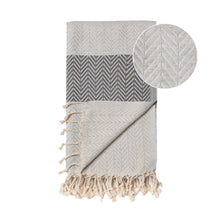 Load image into Gallery viewer, Beach Spa Turkish Hammam Towel Balik Grey
