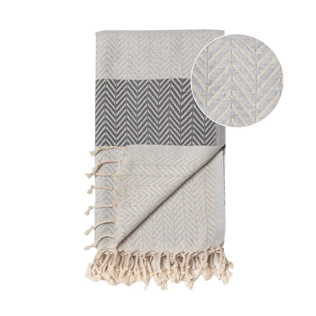 Beach Spa Turkish Hammam Towel Balik Grey