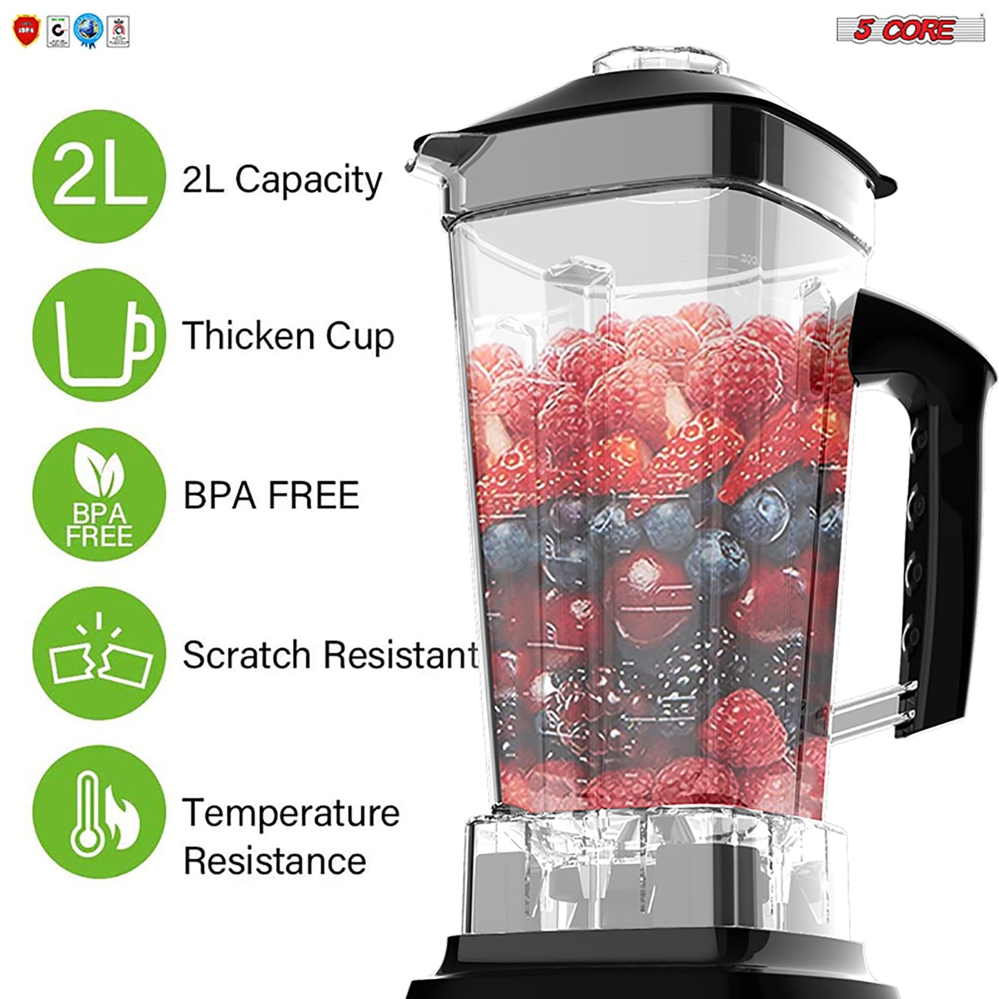 5 Core Juicer Blender Machines 2000W • High-Speed Countertop Shake | Kitchen