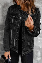 Load image into Gallery viewer, Acid Wash Distressed Denim Jacket
