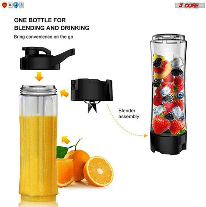 5 Core Portable Blenders For Kitchen 20 Oz Capacity 160W Personal | Kitchen