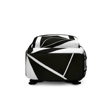 Load image into Gallery viewer, Backpack - Large Water-resistant Bag, Black and White Geometric
