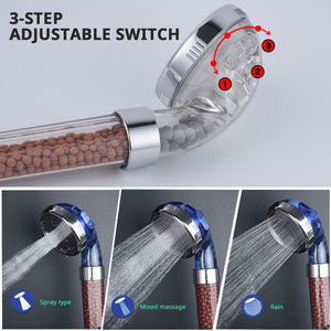 Water Filter High Pressure Shower Heads with 3 Mode Function Spray SP