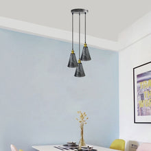 Load image into Gallery viewer, Retro Industrial 3- Head  Vintage Round Base Pendant Ceiling
