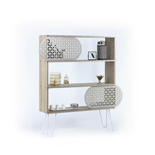 Load image into Gallery viewer, Bookcase CAPRI Oak/White/Metal | Books &amp; Bookshelves
