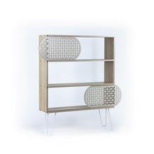 Load image into Gallery viewer, Bookcase CAPRI Oak/White/Metal | Books &amp; Bookshelves
