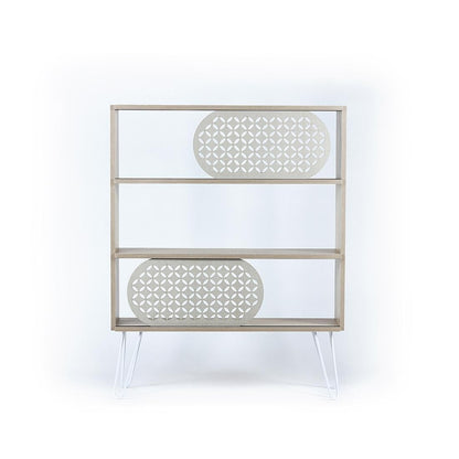 Bookcase CAPRI Oak/White/Metal | Books & Bookshelves