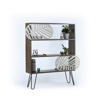 Bookcase MADEIRA Walnut/Black/Metal | Furniture