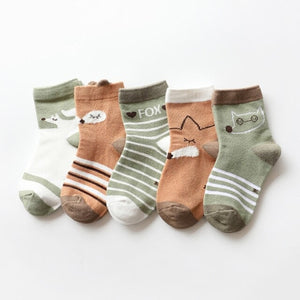 5Pairs/lot Infant Baby Socks Autumn Winter Baby