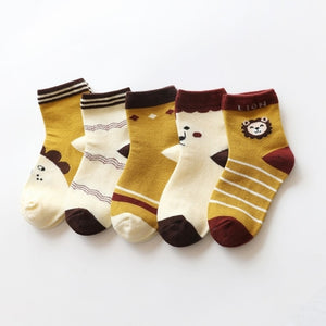 5Pairs/lot Infant Baby Socks Autumn Winter Baby