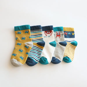 5Pairs/lot Infant Baby Socks Autumn Winter Baby