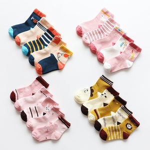 5Pairs/lot Infant Baby Socks Autumn Winter Baby