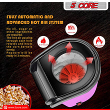 Load image into Gallery viewer, 5Core Popcorn Machine Hot Air Electric Popper Kernel Corn Maker Bpa
