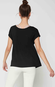 Atlanta Olivia Modal Short Sleeve Top - Black | Atlanta Collection