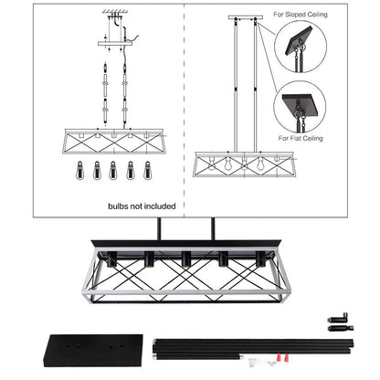 (New SKU:W1340P206634) 5-Light Farmhouse Chandeliers For Dining Room