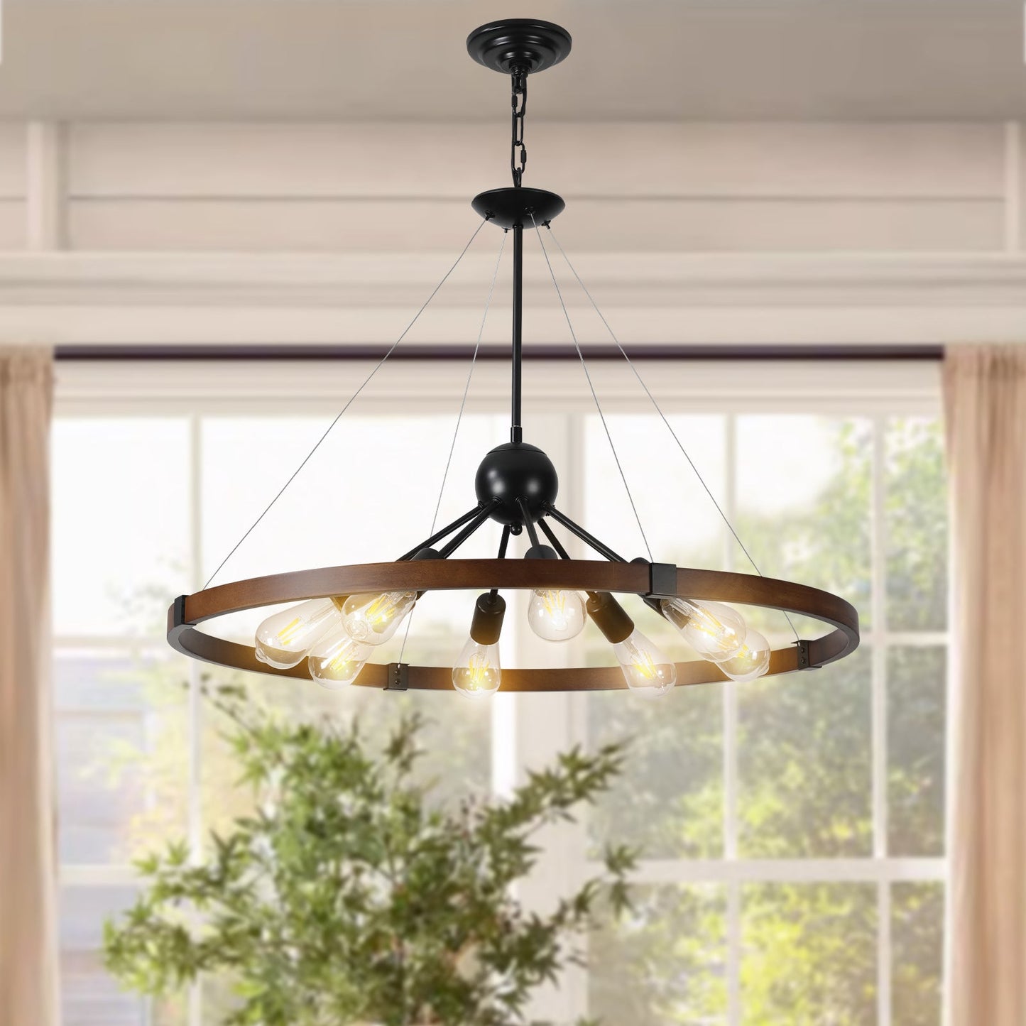 (Same as W1340111208/L1012) 8-Light Retro Farmhouse Chandelier For