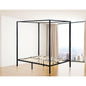 4 Four Poster Double Bed Frame - Black | Furniture