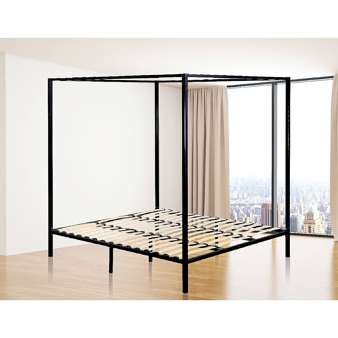 4 Four Poster King Bed Frame - Black | Furniture