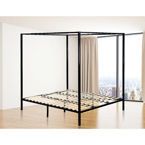 4 Four Poster King Bed Frame - Black | Furniture