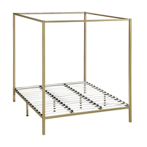 4 Four Poster King Bed Frame - Gold | Furniture