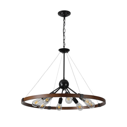 (New SKU:W1340P206642) 8-Light Retro Farmhouse Chandelier For Kitchen,