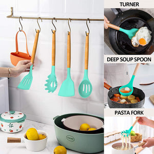 33Pcs Silicone Kitchen Utensils Set Non-Stick Cookware for Kitchen | Kitchen