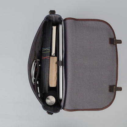 London Canvas Briefcase - Navy | London Collection