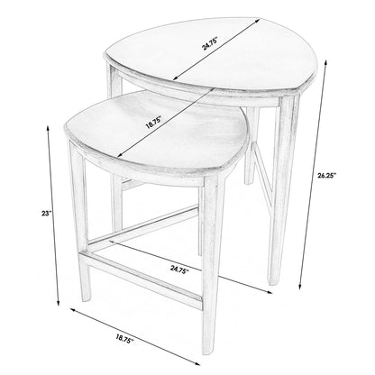 Finnegan Powder Gray Triangle Nesting Tables - Gray