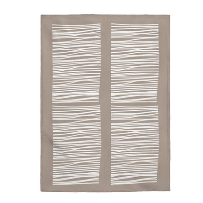 Abstract Lines in Beige Plush Blanket Throw | Throw Linens & Blankets